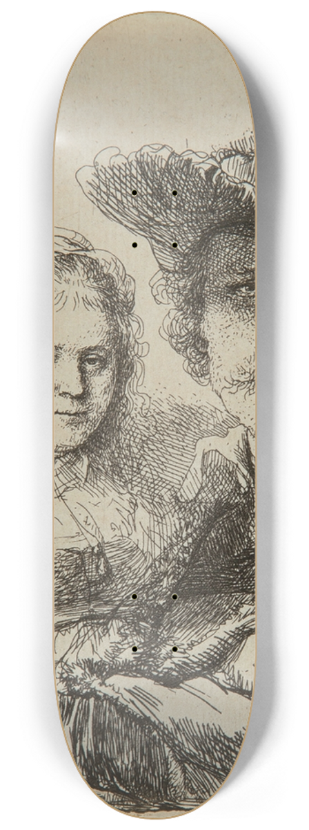 Rembrandt van Rijn - Self-portrait with Saskia 8.25 inch art skate deck