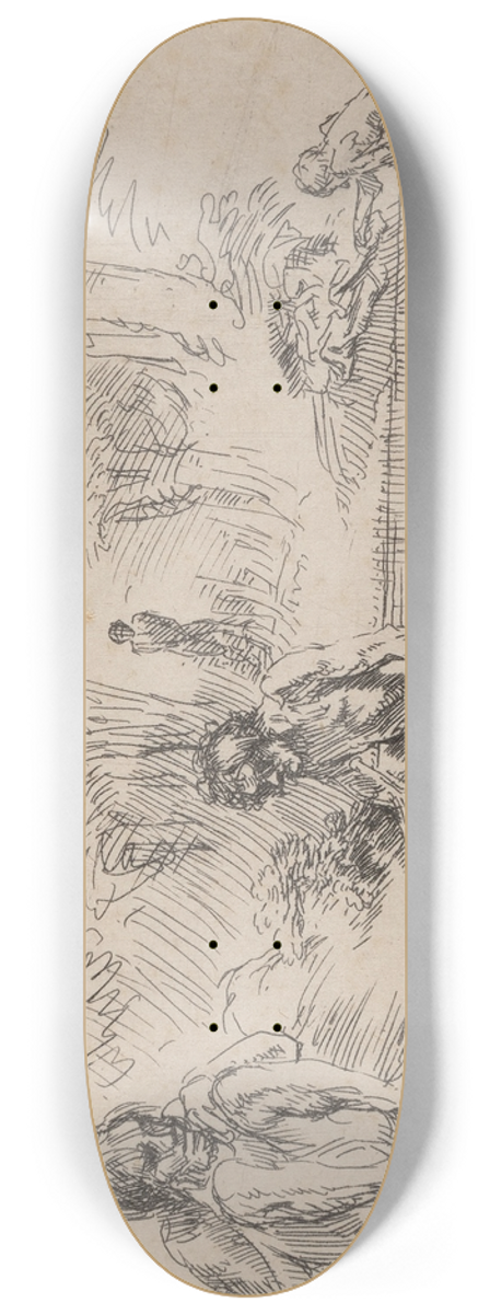 Rembrandt van Rijn - The bathers 8.25 inch art skate deck