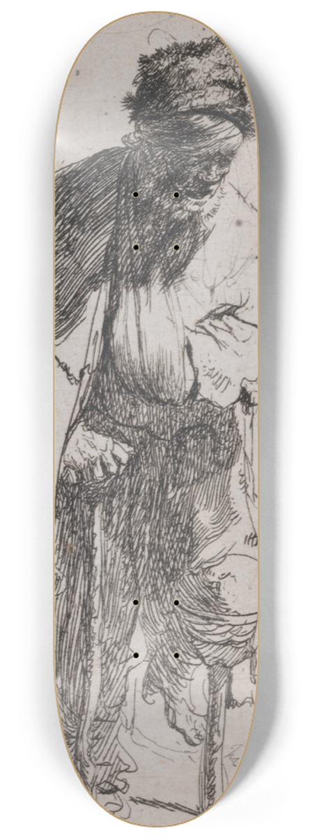 Rembrandt van Rijn - The Beggar with a Wooden Leg 8.25 inch art skate deck