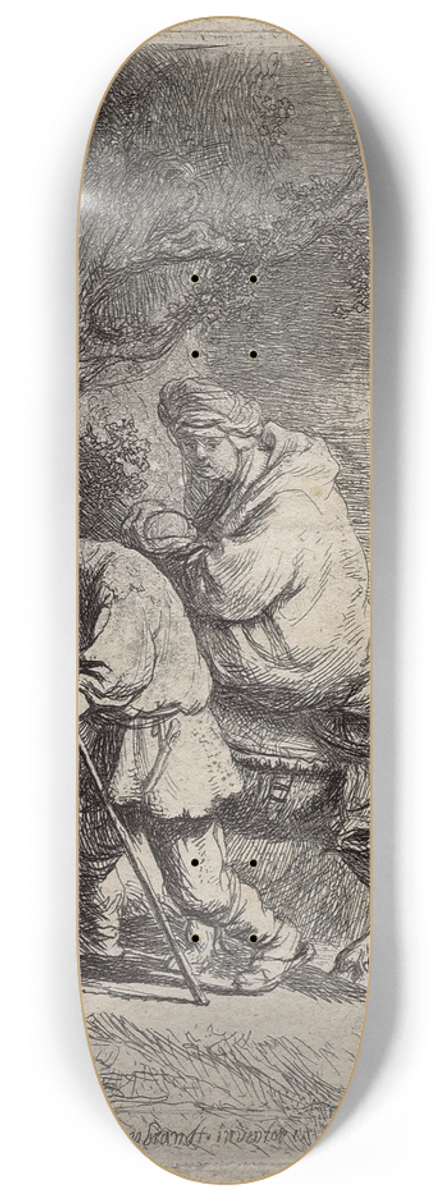 Rembrandt van Rijn - The Flight into Egypt 8.25 inch art skate deck