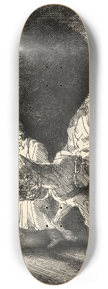 Rembrandt van Rijn - The Flight into Egypt: a Night Piece 8.25 inch art skate deck