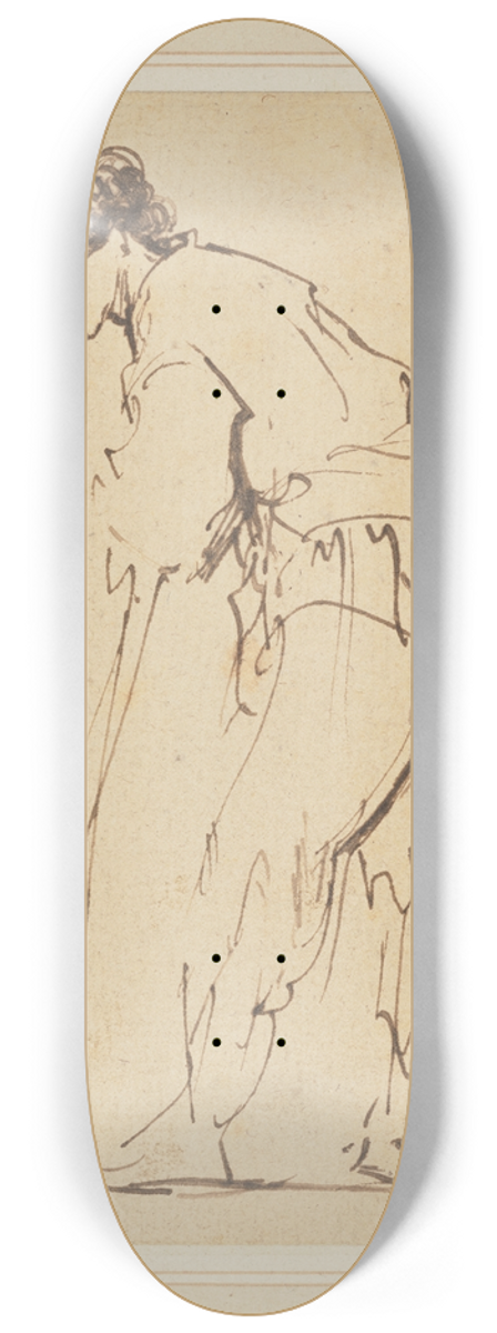 Rembrandt van Rijn - Young Man Leaning on a Stick 8.25 inch art skate deck