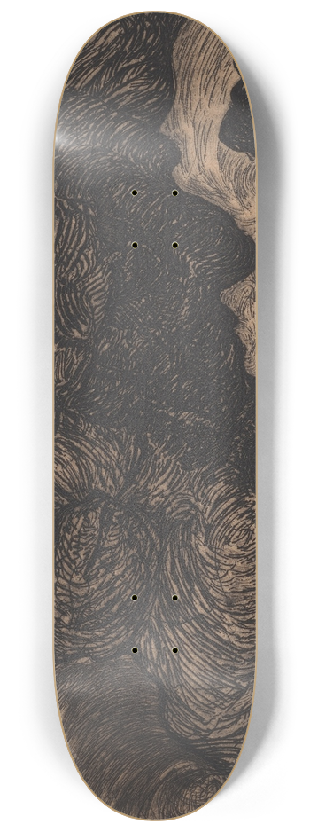 Armand Seguin - Comorans volant au-dessus des vagues (Swan flying over crashing waves) 8.25 inch art skate deck