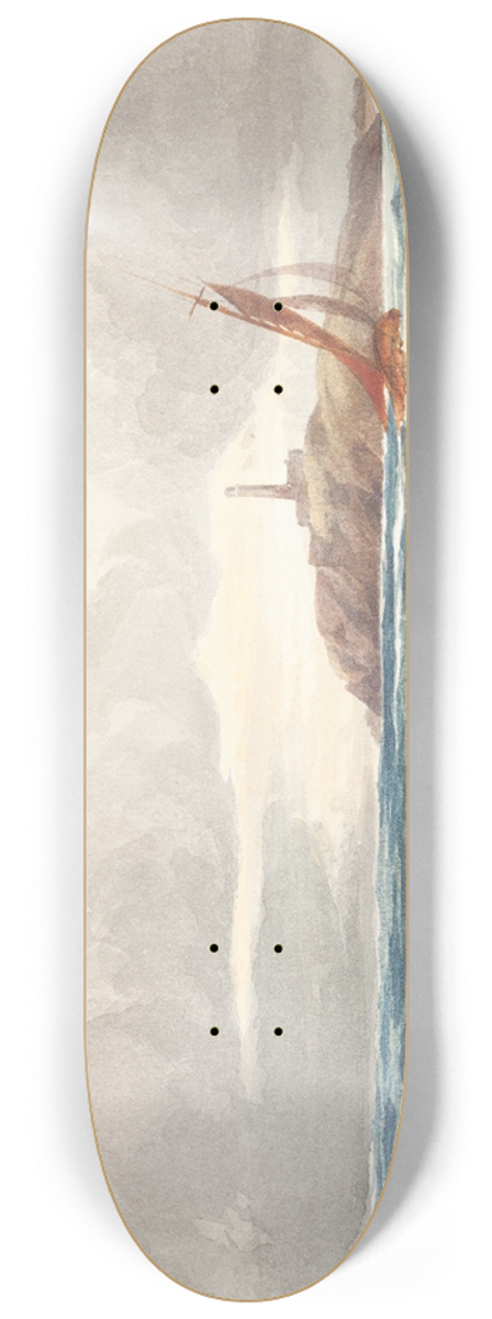 Rev. James Bulwer - Seascape with Lighthouse 8.25 inch art skate deck
