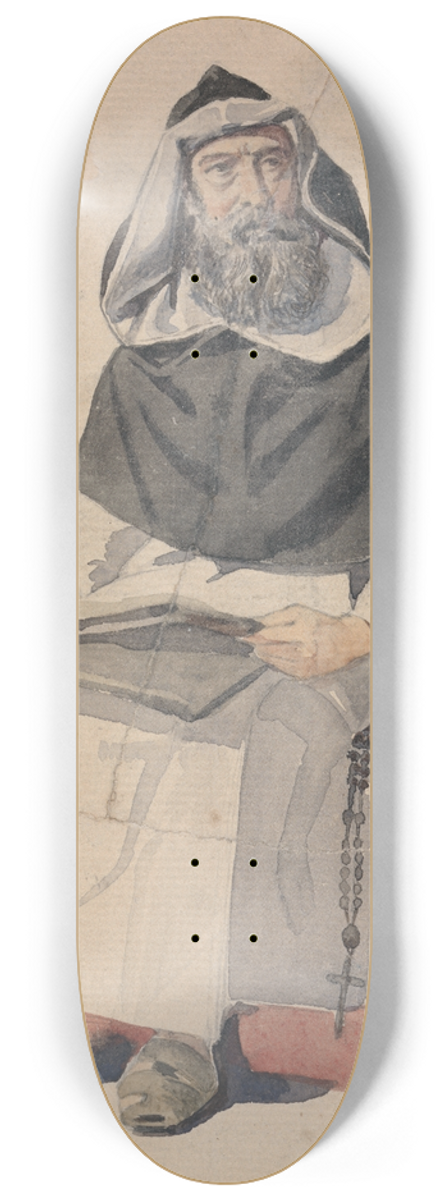 Richard Dadd - Portrait of a Monk 8.25 inch art skate deck