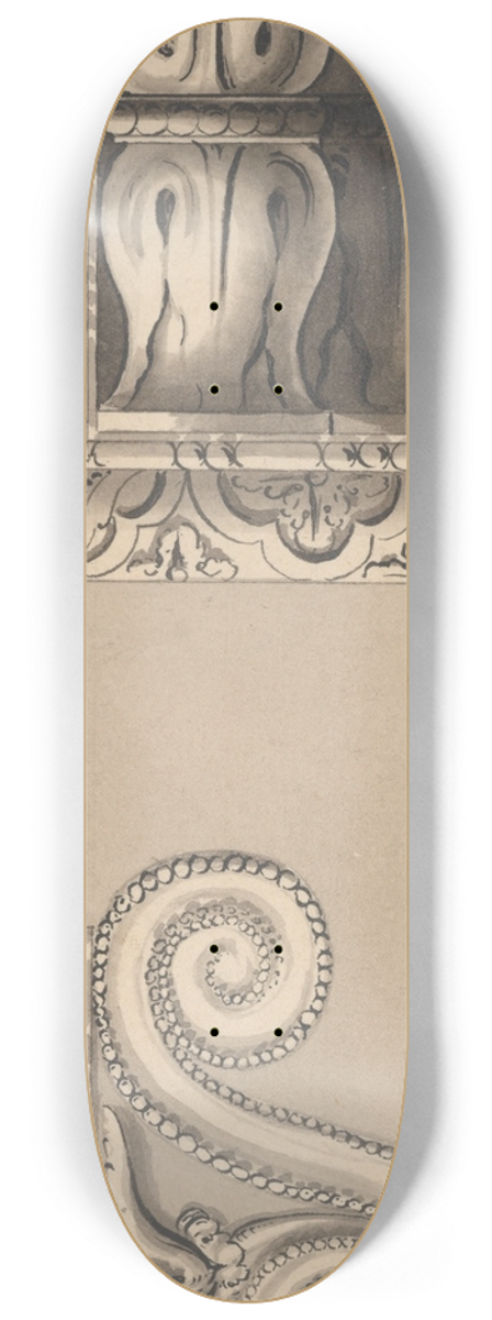 Richard de Lalonde - Two Designs for Ornament 8.25 inch art skate deck