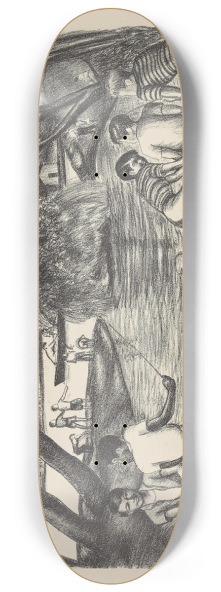 Richard Lindsey William - Fishing in the Park 8.25 inch art skate deck