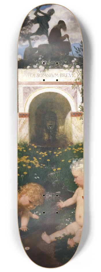 Arnold Bcklin - Vita somnium breve (Life a Short Dream) 8.25 inch art skate deck