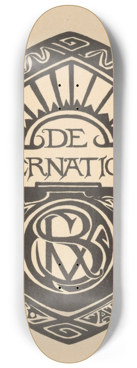 Richard Nicolas Roland Holst - Zonsopgang of zonsondergang boven een landschap 8.25 inch art skate deck