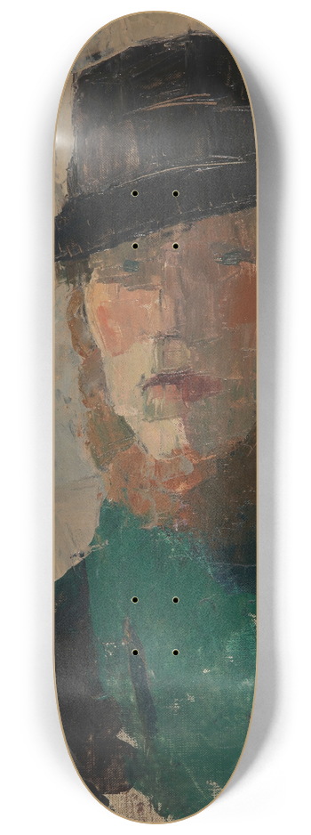 Rik Wouters - Self Portrait in Black Hat 8.25 inch art skate deck