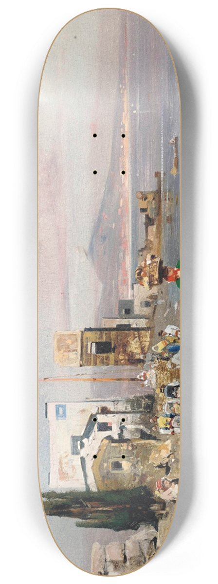 Robert Alott - Fisherfolk on the Neapolitan coast 8.25 inch art skate deck