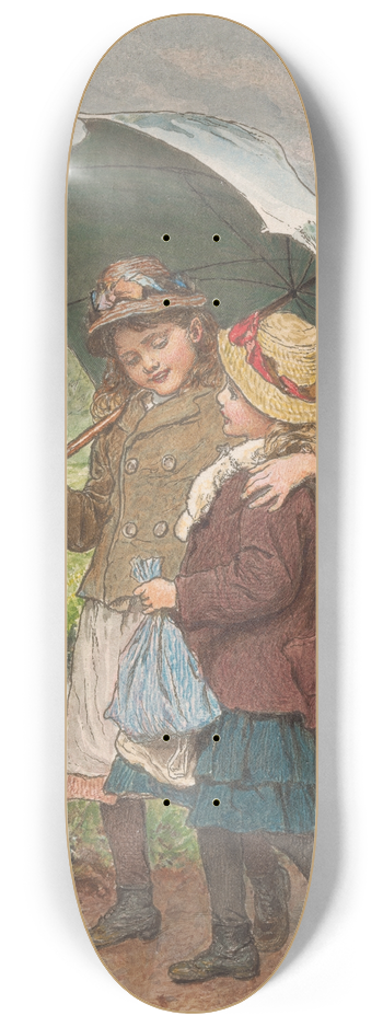 Robert Barnes - Two Girls Under an Umbrella 8.25 inch art skate deck