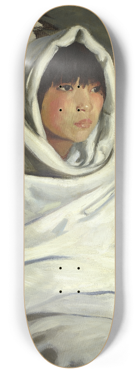 Robert Henri - Indian Girl in White Blanket 8.25 inch art skate deck