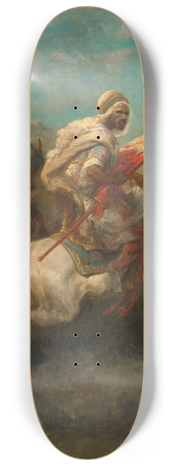 Adolf Schreyer - Two scouts on horseback 8.25 inch art skate deck