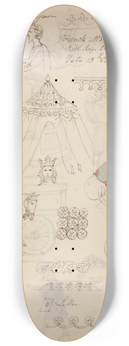 Robert Smirke - Studies From a French MSS Bible Registry 8.25 inch art skate deck