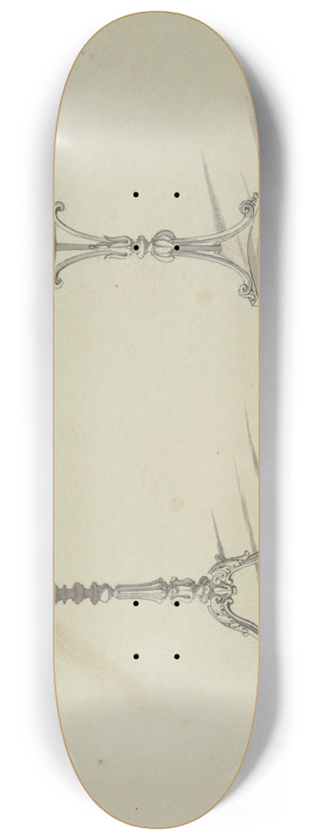 Robert William Hume - Two Designs for Flower Stands 8.25 inch art skate deck