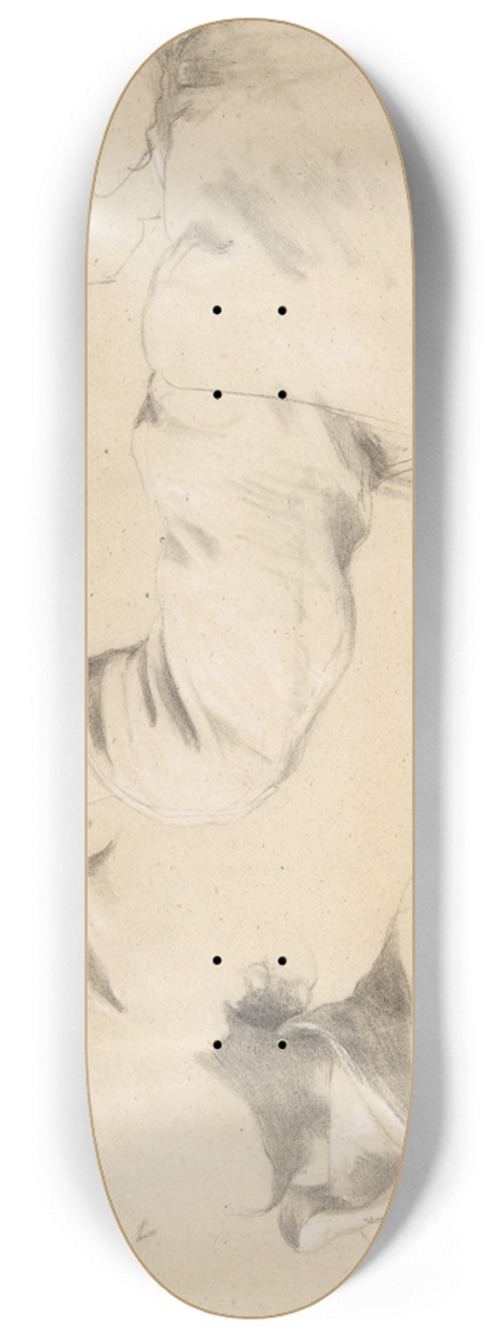 Romain Cazes - Studies of Drapery in Sleeve and Collars 8.25 inch art skate deck