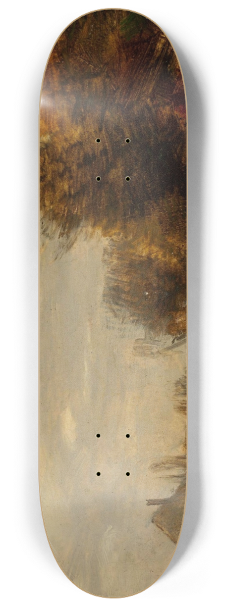 Roman Kazimierz Kochanowski - Autumn landscape with a cottage at waterside 8.25 inch art skate deck