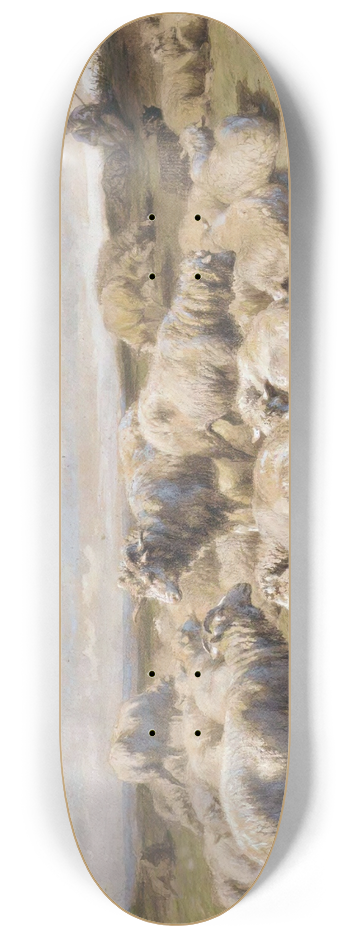 Rosa Bonheur - A Shepherd Resting With His Flock 8.25 inch art skate deck