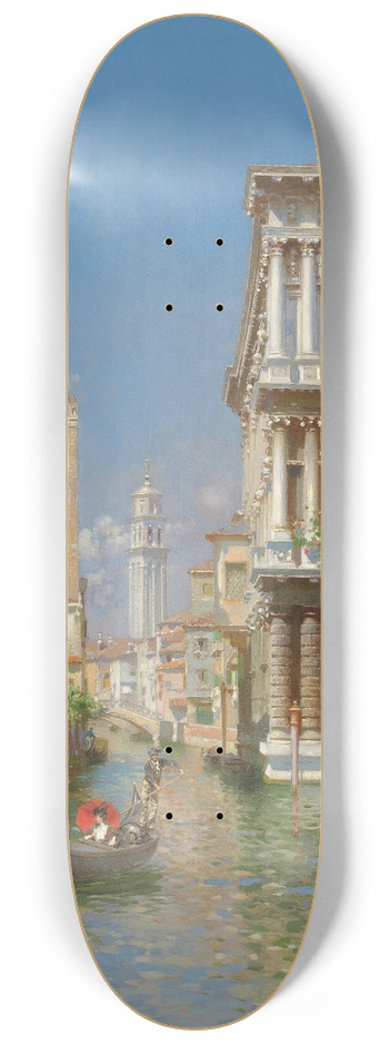 Rubens Santoro - Gondola On The Grand Canal Near Ca Rezzonico, Venice 8.25 inch art skate deck
