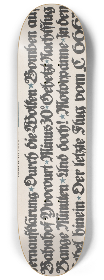 A. Rother - Duits dubbeldekker vliegtuig in de wolken 8.25 inch art skate deck