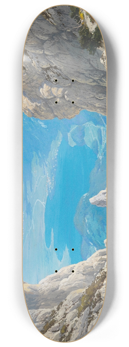 Rudolf Reschreiter - Blick vom Grat zwischen Herzogstand und Heimgarten auf den Kochelsee 8.25 inch art skate deck