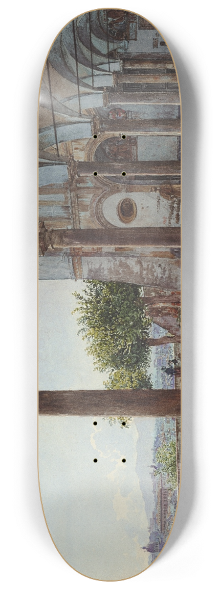 Rudolf von Alt - View from SantOnofrio on Rome 8.25 inch art skate deck