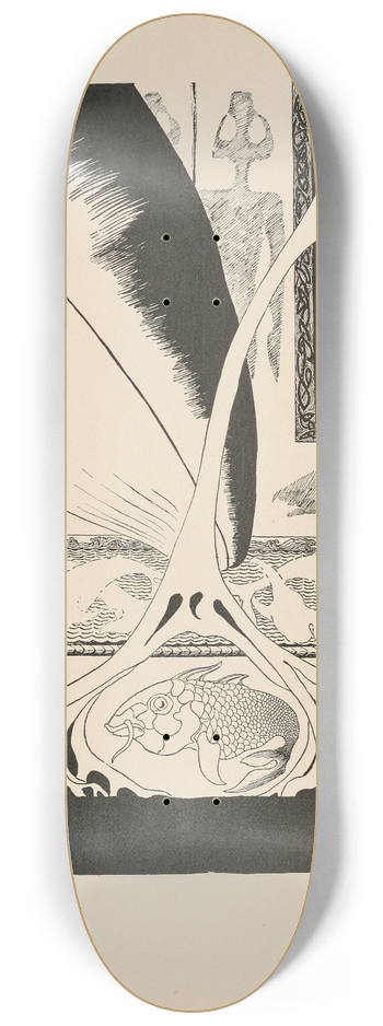Rudyard Kipling - Whale looking for the little Stute fish 8.25 inch art skate deck