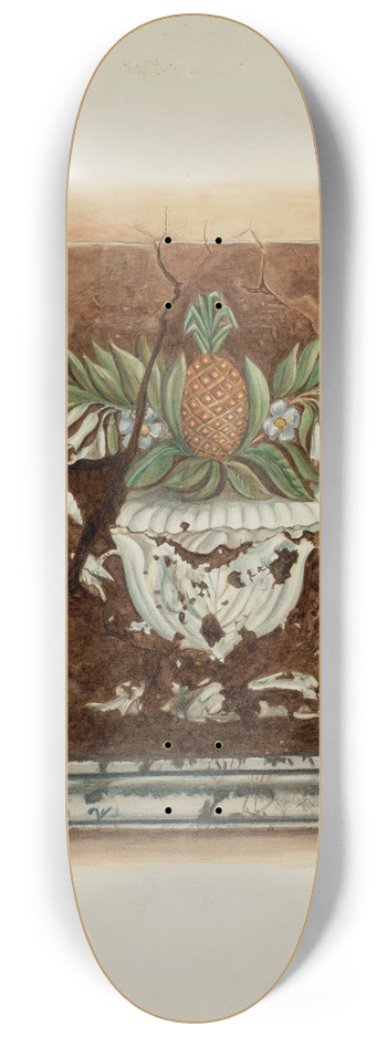 Ruth Buker - Wall Painting, Pineapple Motif 8.25 inch art skate deck