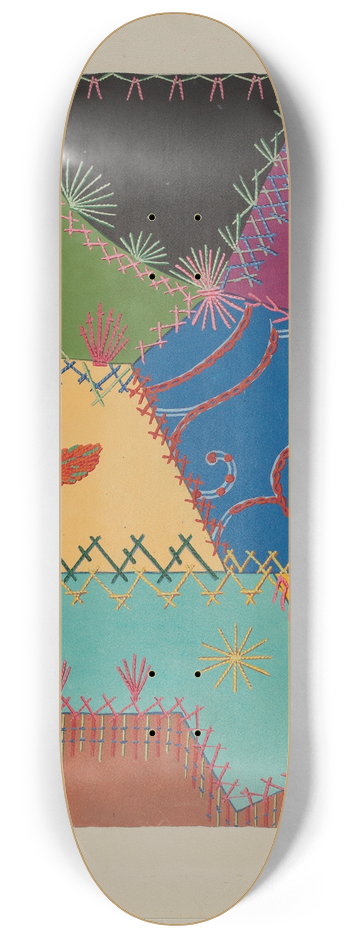 Ruth M. Barnes - Crazy Quilt Detail 8.25 inch art skate deck