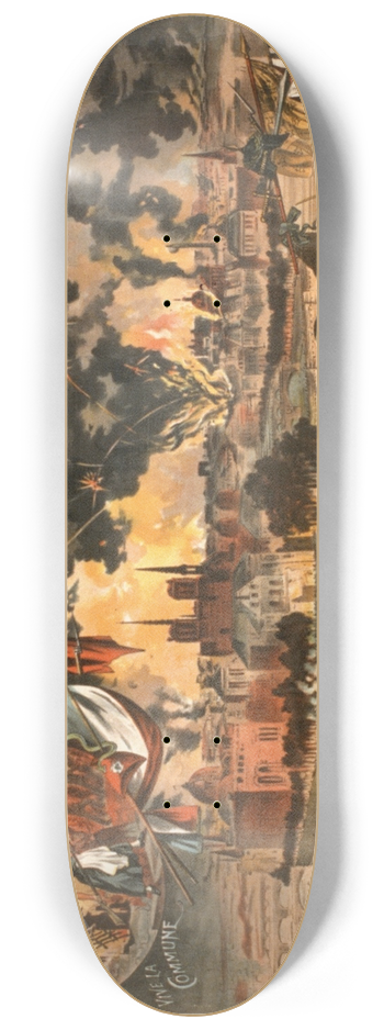Sackett and Wilhelms Litho. Co. - Paris and the Commune 8.25 inch art skate deck