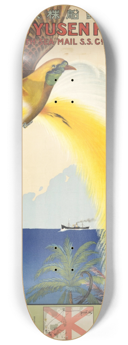 Sai - Nany Ysen Kabushiki Kaisha = Nanyo Yusen Kaisha = South Sea Mail S. S. Co., Ltd. [Bird] 8.25 inch art skate deck