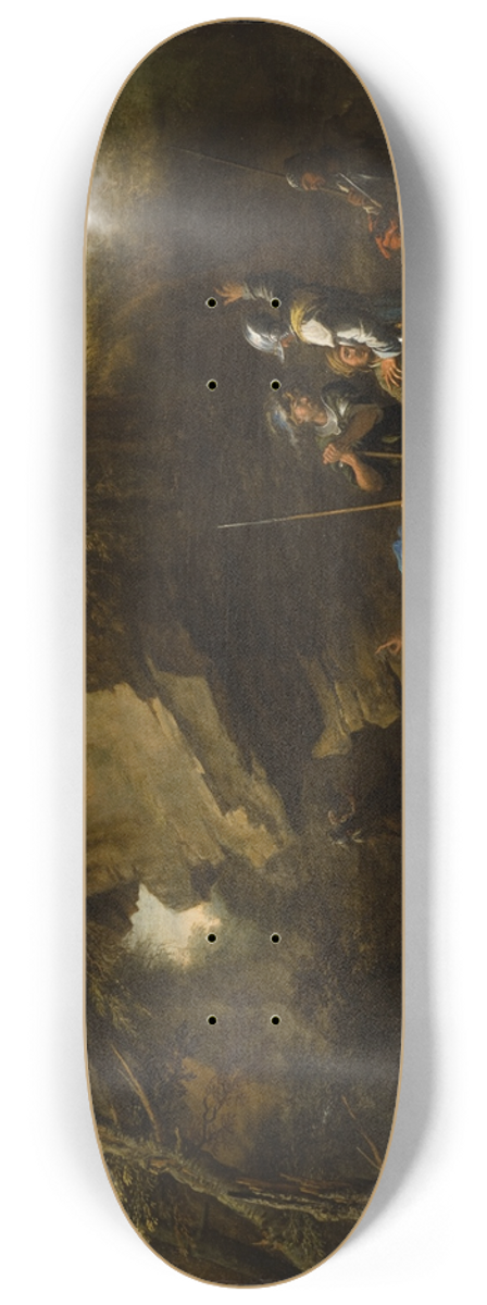 Salvator Rosa - Landscape with Armed Men 8.25 inch art skate deck