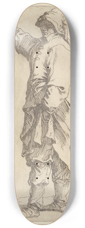 Salvator Rosa - Man Standing, with Arm Raised, Pointing Toward the Left 8.25 inch art skate deck