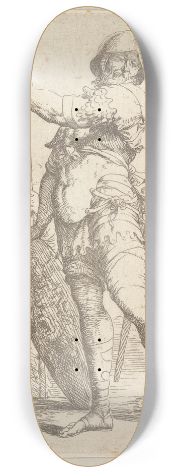 Salvator Rosa - Soldier Holding a Shield with the Head of Medusa 8.25 inch art skate deck