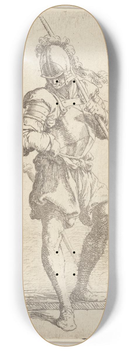 Salvator Rosa - Soldier, Standing, Looking at the Ground 8.25 inch art skate deck