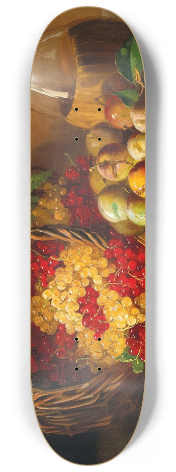 Arthur-Alfred Brunel de Neuville - Still Life with Currants and Plums 8.25 inch art skate deck