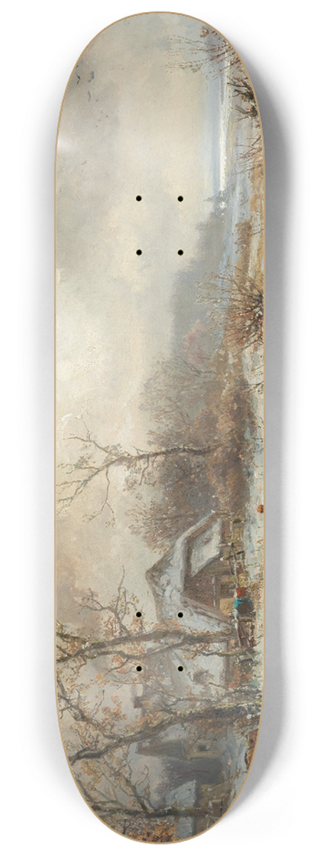 Adolf Stademann - Winter Amusements in the Setting Sun 8.25 inch art skate deck