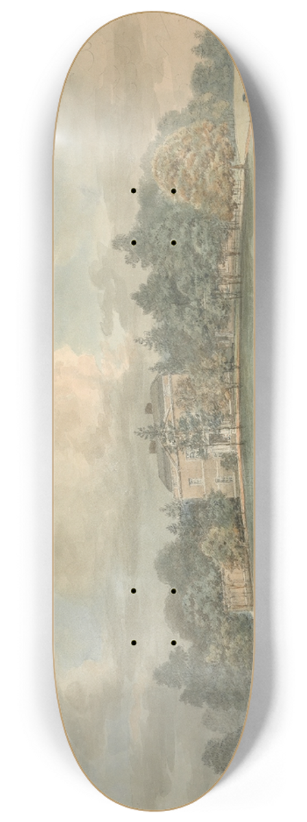 Samuel Davis - A Country House with Figures on the Drive 8.25 inch art skate deck