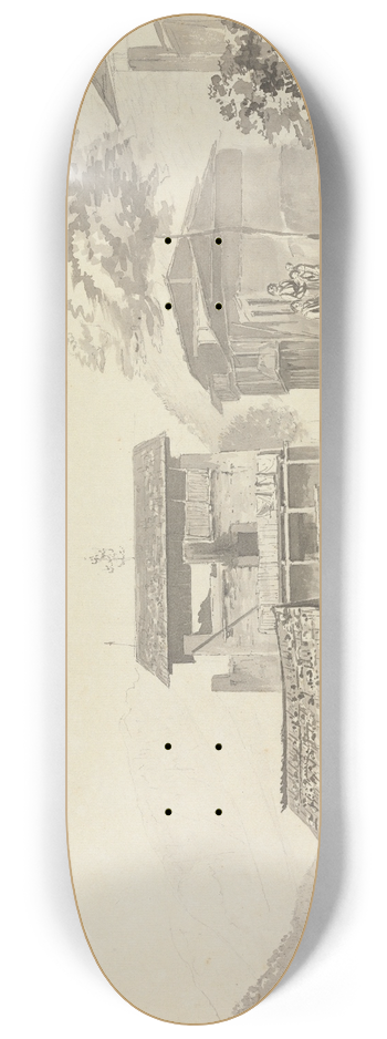 Samuel Davis - In the Village near Tassisudon [Tashicho Dzong] 8.25 inch art skate deck