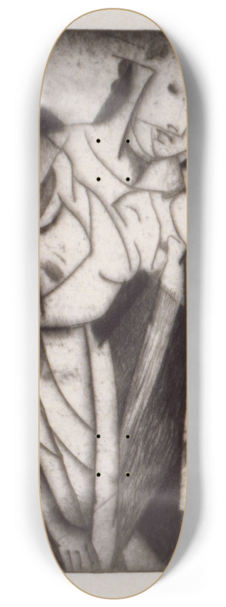 Arthur Bowen Davies - Figure in Glass 8.25 inch art skate deck