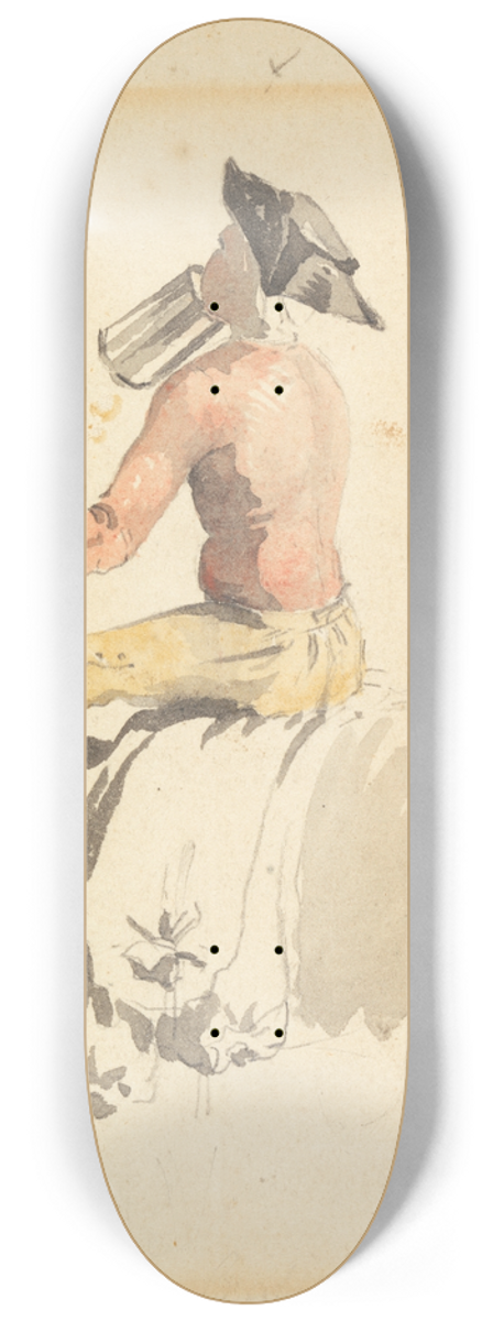 Samuel Scott - A Groom on Horseback, Drinking 8.25 inch art skate deck