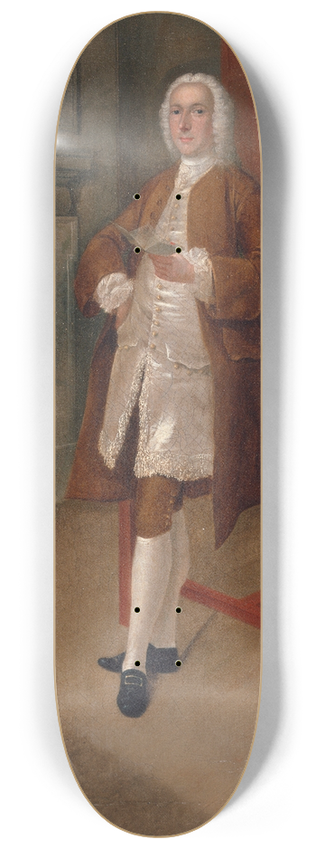 Arthur Devis - An Unknown Man In A Library 8.25 inch art skate deck