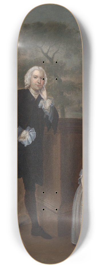 Arthur Devis - An Unknown Man With His Daughter 8.25 inch art skate deck
