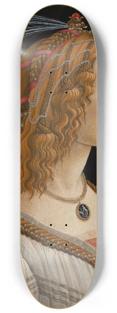 Sandro Botticelli - Portrait of Simonetta Vespucci as Nymph 8.25 inch art skate deck