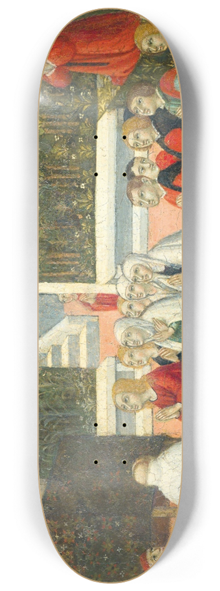 Sano di Pietro - The Preaching of Saint Bernardino 8.25 inch art skate deck