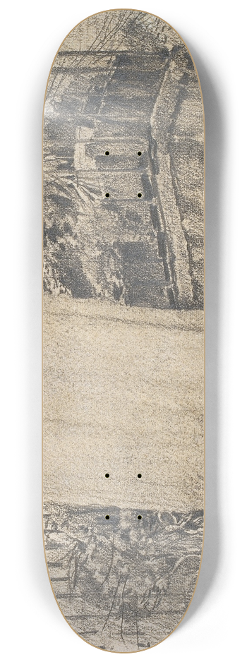 Santiago Rusiol - Balcony with Flowers and Curtain 8.25 inch art skate deck