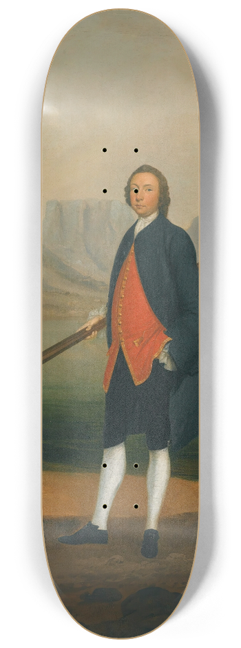 Arthur Devis - Portrait Of Richard Beard Streatfield Of Copford Lichfield, Staffordshire (1705-1770), With A View Of Table Bay, Cape Town Beyond 8.25 inch art skate deck