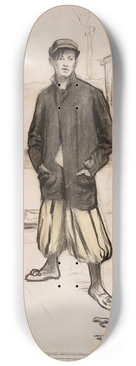 Santiago Rusiol - Portrait of Alfredo Sainati 8.25 inch art skate deck