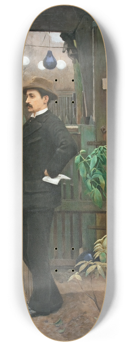Santiago Rusiol - Portrait Of Miquel Utrillo 8.25 inch art skate deck